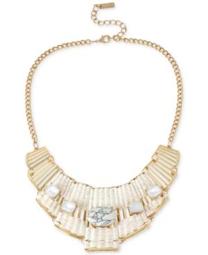 M. Haskell For Inc Gold-tone White Woven Stone Statement Necklace, Only At Macy's