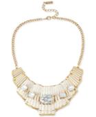 M. Haskell For Inc Gold-tone White Woven Stone Statement Necklace, Only At Macy's