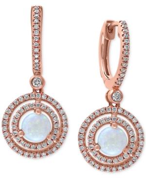 Effy Collection Opal (3/4 Ct. T.w) And Diamond (1/2 Ct. T.w) Drop Earrings In 14k Rose Gold