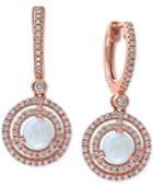 Effy Collection Opal (3/4 Ct. T.w) And Diamond (1/2 Ct. T.w) Drop Earrings In 14k Rose Gold