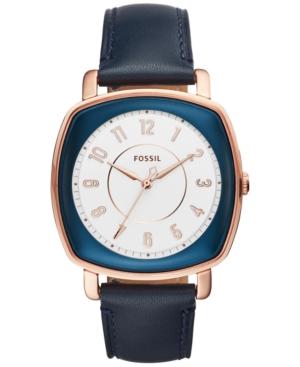Fossil Women's Idealist Blue Leather Strap Watch 36mm Es4197