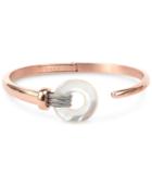 Charriol Mother-of-pearl Two-tone Bangle Bracelet In Pvd Stainless Steel And Rose Gold-tone