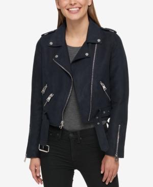 Levi's Cropped Faux-suede Moto Jacket