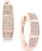 Pave Rose By Effy Diamond Hoop Earrings (1/4 Ct. T.w.) In 14k Rose Gold