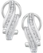 Diamond Bypass Hoop Earrings (1/4 Ct. T.w.) In Sterling Silver