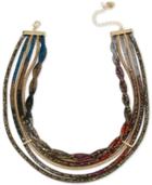 Betsey Johnson Gold-tone Crystal Mesh Filled Multi-layer Collar Necklace