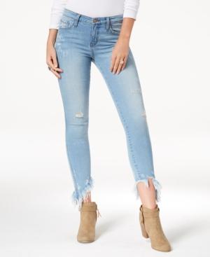 Flying Monkey Ripped Asymmetrical-hem Skinny Jeans