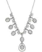 Marchesa Silver-tone Crystal Statement Necklace