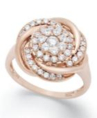 Wrapped In Love Diamond Ring, 14k Rose Gold Diamond Pave Knot Ring (3/4 Ct. T.w.)