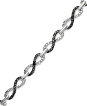 Victoria Townsend Sterling Silver Bracelet, Black And White Diamond Accent Infinity Bracelet