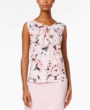 Kasper Petite Pleat-neck Shell