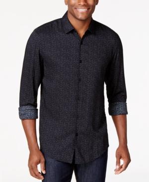 Alfani Long Sleeve Hatch Print Shirt, Only At Macy's
