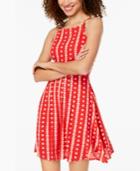 B Darlin Juniors' Embroidered Lace-up Dress