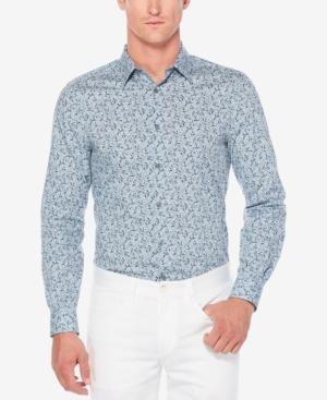 Perry Ellis Men's Leaf-print Stretch Cotton Shirt