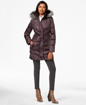 Via Spiga Fake-fur-trim Puffer Coat