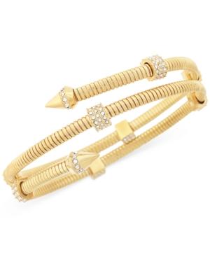 Vince Camuto Gold-tone Pave Accented Coil Bracelet