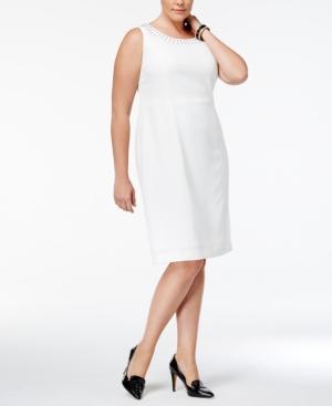 Kasper Plus Size Studded Sheath Dress