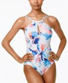 Vince Camuto Santorini Printed High-neck One-piece Swimsuit Women's Swimsuit
