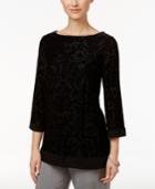 Charter Club Burnout Velvet Top, Only At Macy's