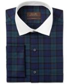 Tasso Elba Men's Classic/regular Fit Blackwatch French Cuff Dress Shirt, Only At Macy's