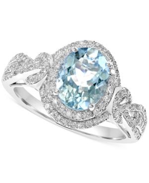 Effy Aquamarine (1-4/5 Ct. T.w.) And Diamond (1/3 Ct. T.w.) Ring In 14k White Gold