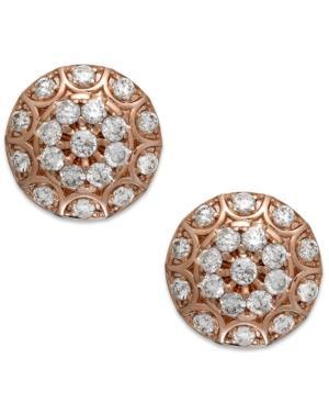 Wrapped In Love Diamond Disc Earrings In 14k Rose Gold (1/2 Ct. T.w.)