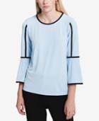 Calvin Klein Piped Bell-sleeve Top
