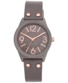 Nine West Women's Taupe Imitation Leather Strap Watch 36mm Nw-1932tprg