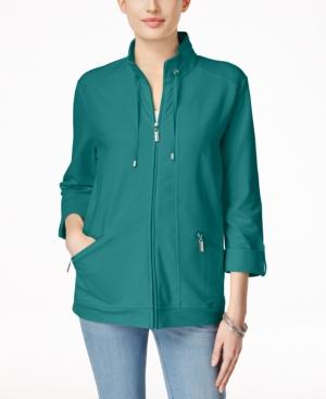 Karen Scott Lounge Zip-front Jacket, Only At Macy's