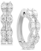 Pave Classica By Effy Diamond Double Row Hoop Earrings (1-1/10 Ct. T.w.) In 14k White Gold
