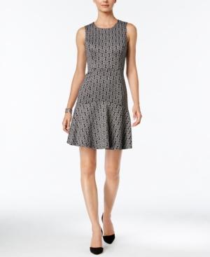Nine West Metallic Floral Fit & Flare Dress
