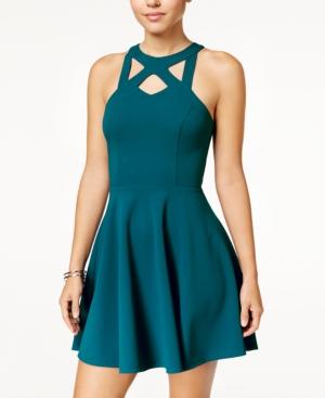 Speechless Juniors' Lace-back Fit & Flare Dress