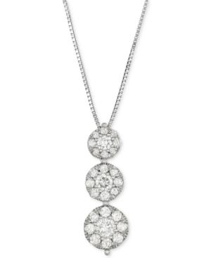Diamond Triple Circle Pendant Necklace (3/4 Ct. T.w.) In 14k White Gold