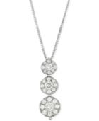 Diamond Triple Circle Pendant Necklace (3/4 Ct. T.w.) In 14k White Gold