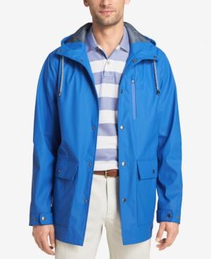 Izod Men's Hooded Rain And Wind Slicker Jacket