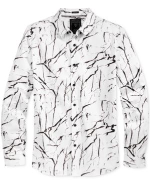 Guess Men's Marble-print Shirt