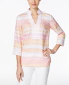Charter Club Linen Striped Tunic, Only At Macy's