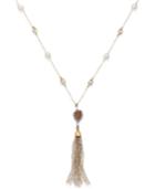 Paul & Pitu Naturally 14k Gold-plated Multi-stone Tassel Pendant Necklace