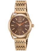 Citizen Drive From Citizen Eco-drive Women's Rose Gold-tone Stainless Steel Bracelet Watch 34mm Fe6083-56x