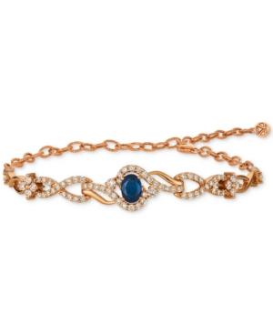 Le Vian Strawberry & Nude Blueberry Sapphire (3/4 Ct. T.w.) & Diamond (1-1/2 Ct. T.w.) Link Bracelet In 14k Rose Gold