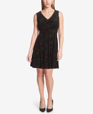 Tommy Hilfiger Floral-burnout Fit & Flare Dress