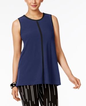 Alfani Contrast-trim Top, Created For Macy's