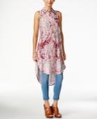 Jessica Simpson Juniors' Papaya Sleeveless High-low Tunic