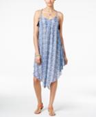 Volcom Juniors' Twist Printed Handkerchief-hem A-line Dress