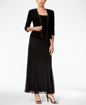 Alex Evenings Rhinestone-trim Gown And Jacket