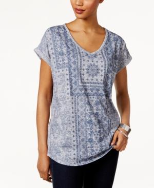 Style & Co Aztec-print T-shirt, Only At Macy's