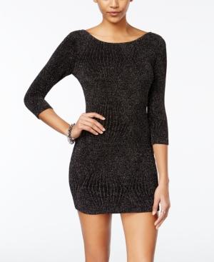 Trixxi Juniors' Metallic Scoop-back Bodycon Dress