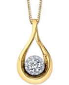 Diamond Halo Teardrop 18 Pendant Necklace (1/2 Ct. T.w.) In 14k Gold & White Gold