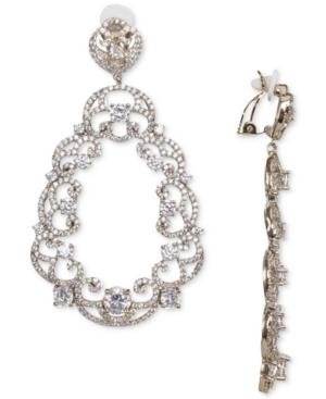 Nina Cubic Zirconia Scroll Motif Clip-on Drop Earrings