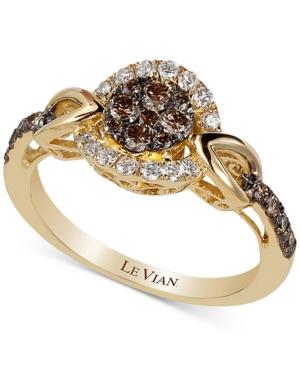 Le Vian Chocolatier Framed Clusters Diamond Ring (5/8 Ct. T.w.) In 14k Gold